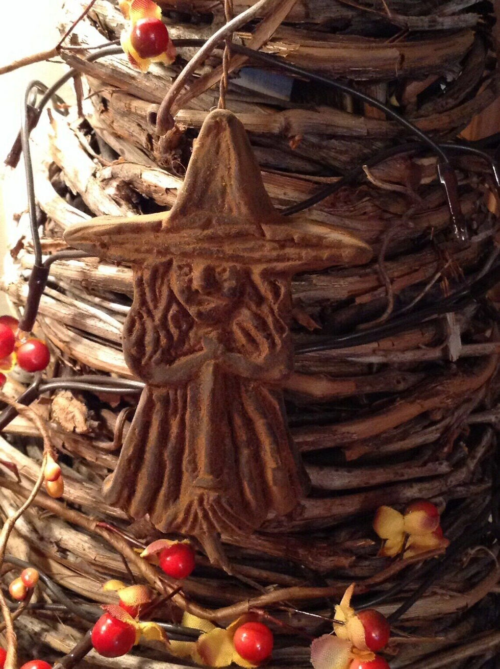 Blackened Beeswax Halloween Hanging Witch Ornament
