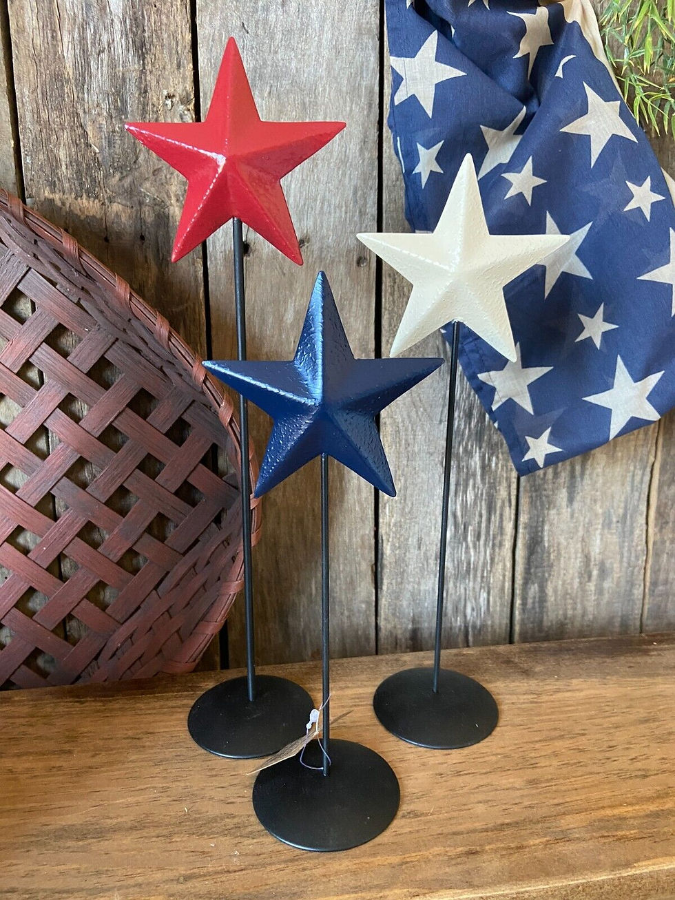 Primitive Patriotic Star Pedestals (Set of 3)