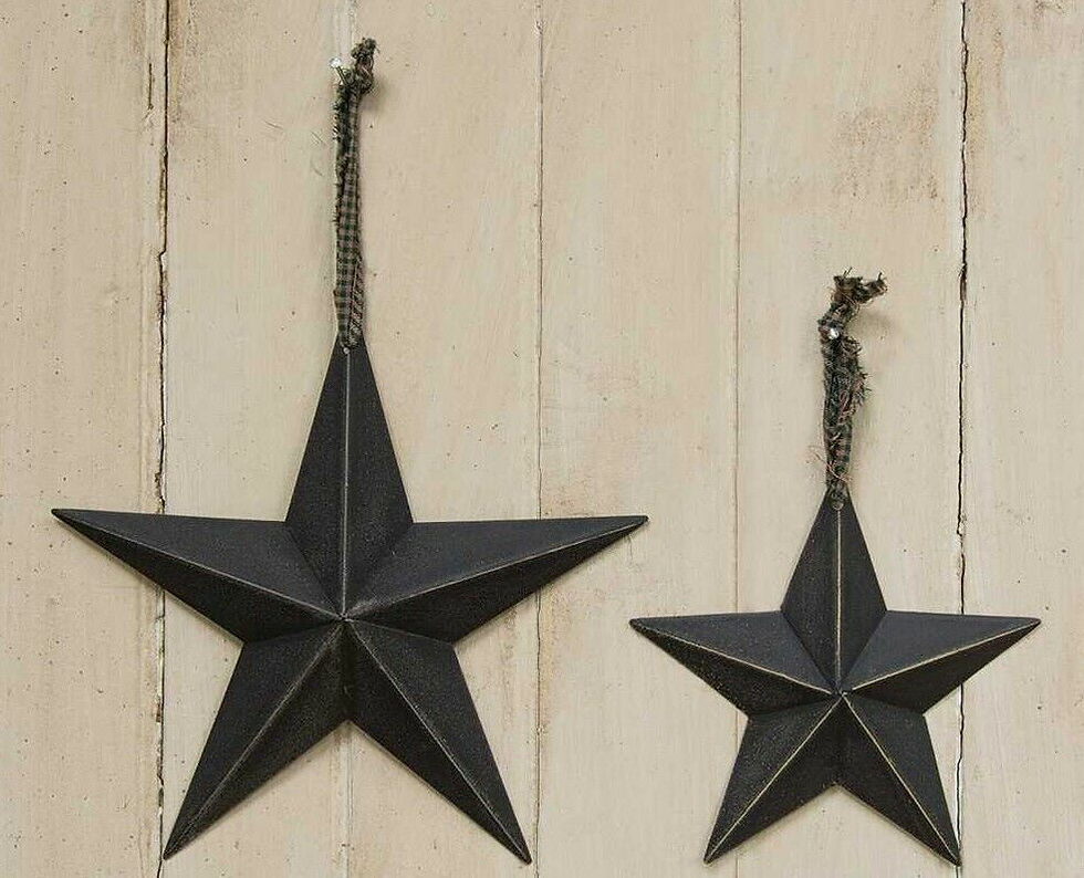 Primitive  American Antiqued Hanging Barn Stars