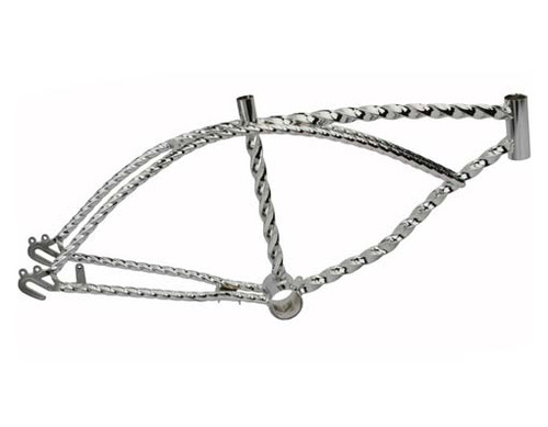 Kit Manivelle Chrome Lowrider Vintage - Pédales Torsadées, Compatible Vélos 20" Lowrider