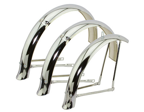 Bike 26 Flared Twisted Adjustable Fender W/O Braces Set Gold Bike 26 Flared Twisted Adjustable Fender W/O Braces Set Gold