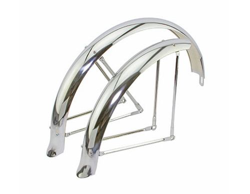 NEW! Original 12 Lowrider Flared Ducktail Adjustable Fender Set In Chrome NEW! Original 12 Lowrider Flared Ducktail Adjustable Fender Set In Chrome
