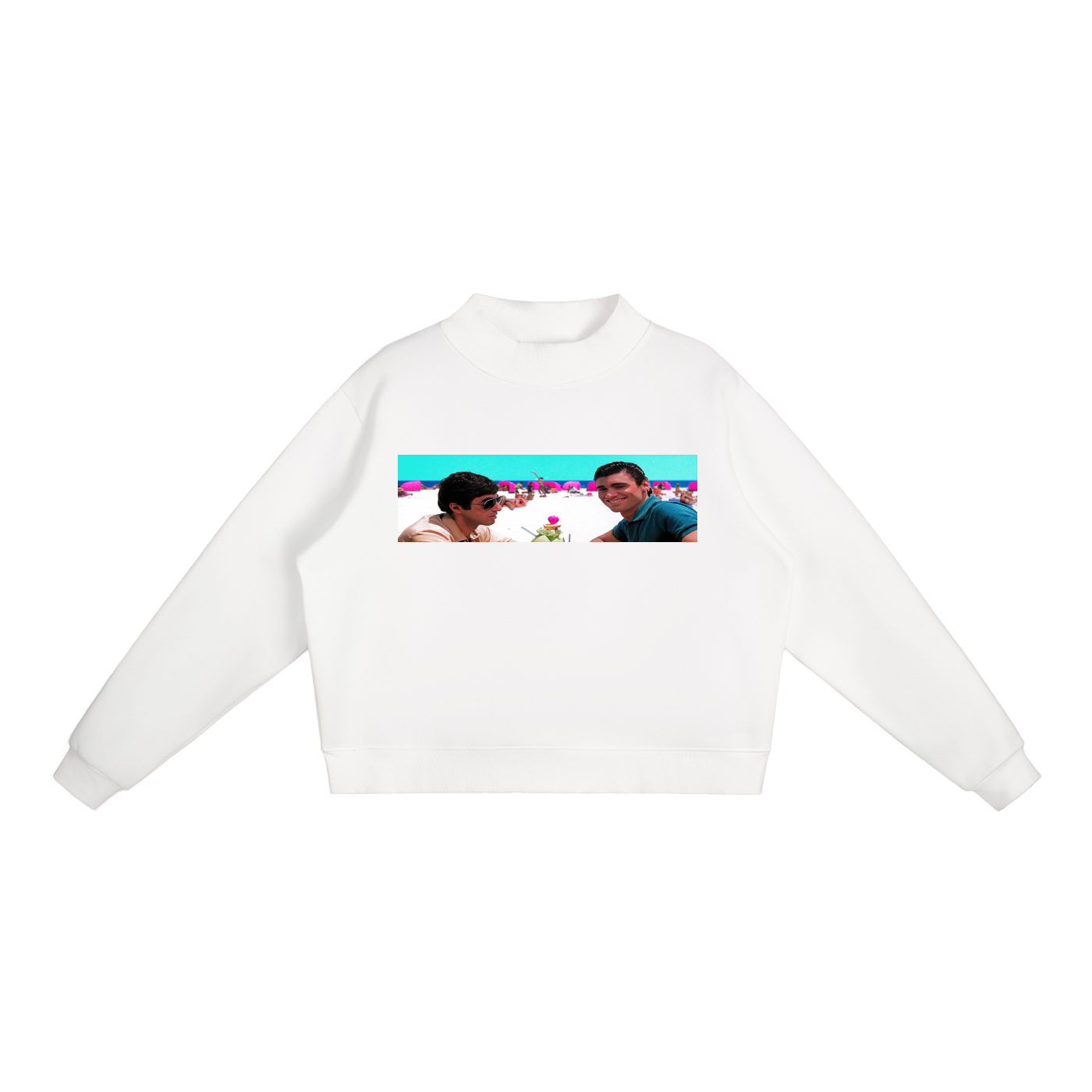 Essential Fleece Mock-Neck Crew Sweatshirt