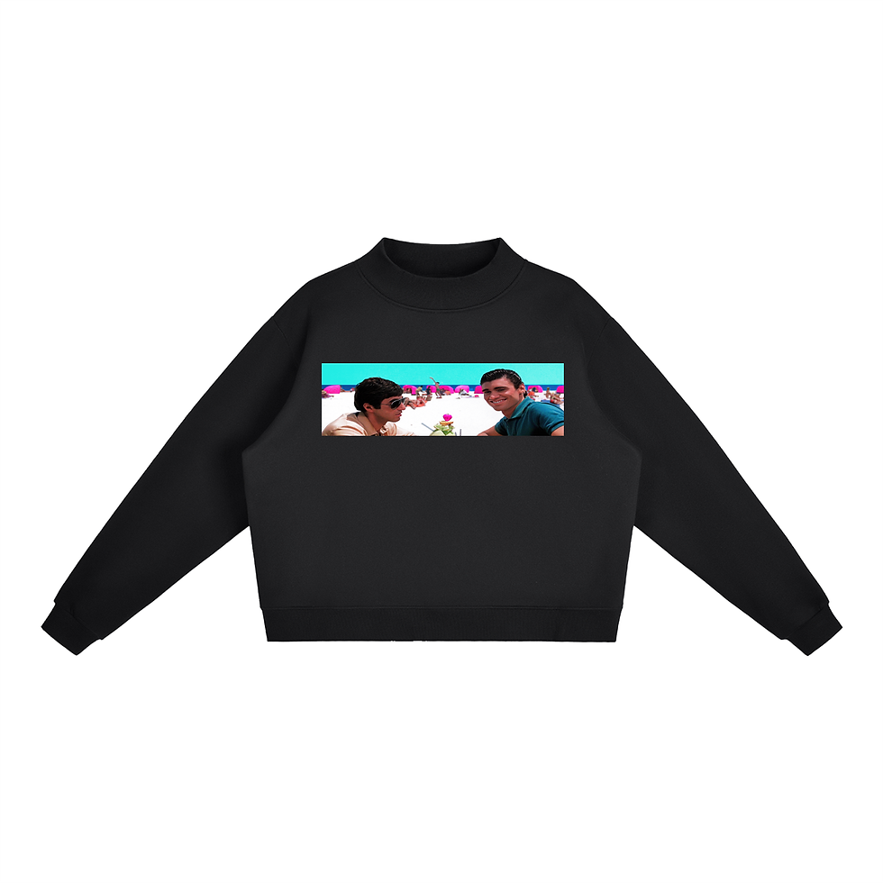 Thumbnail: Essential Fleece Mock-Neck Crew Sweatshirt