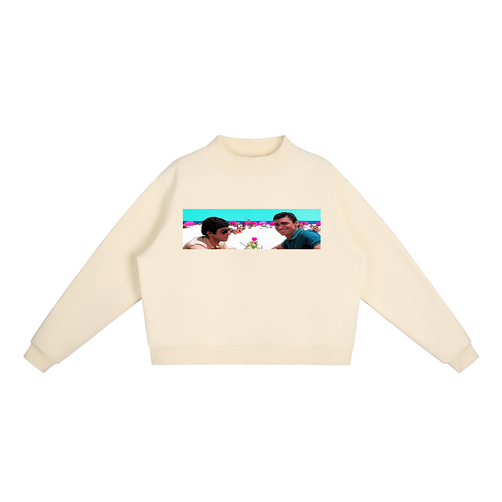 Thumbnail: Essential Fleece Mock-Neck Crew Sweatshirt