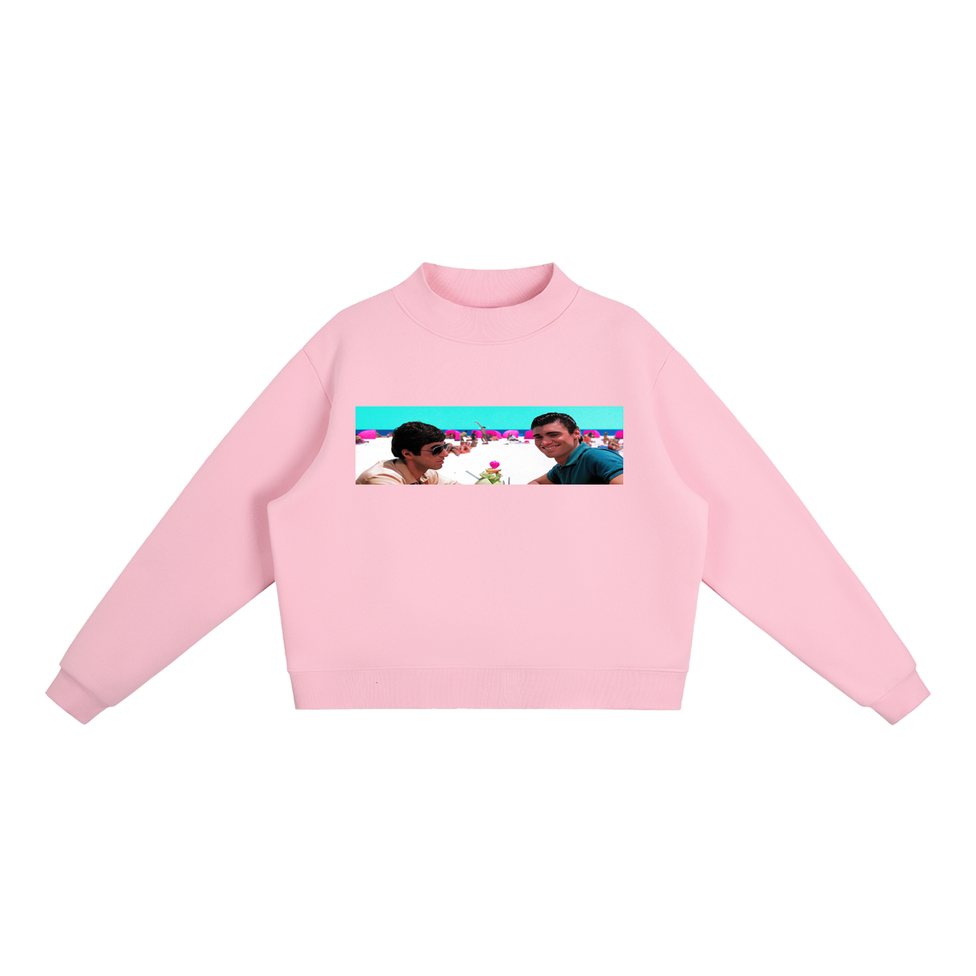 Essential Fleece Mock-Neck Crew Sweatshirt
