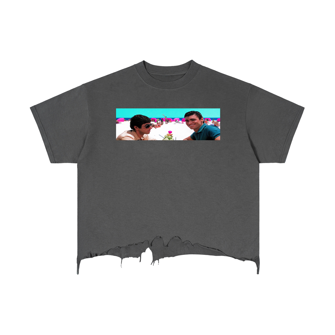 Vintage Wash Boxy Distressed Hem T-Shirt