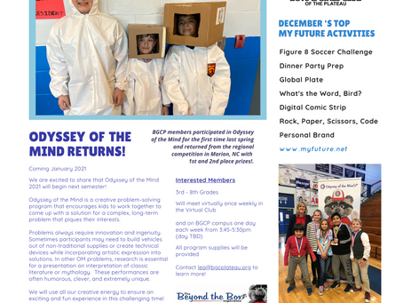 Club Hub Print Newsletter: December 7th, 2020