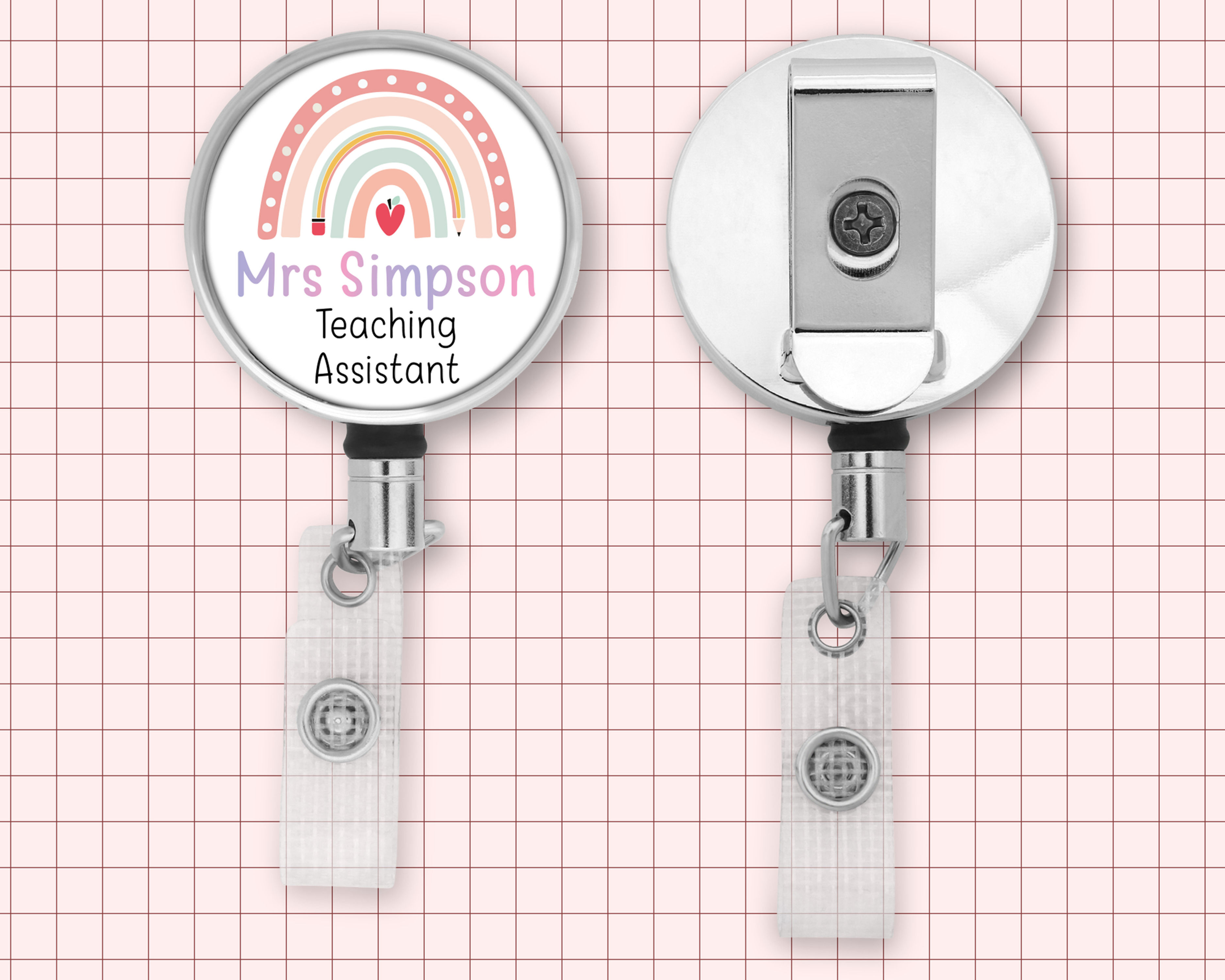 Teacher Rainbow Badge Reel