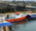 Our orange Boat on the pontoon