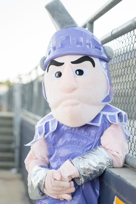 Daphne High School senior portrait of Carter in the school mascot costume