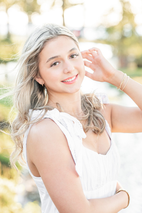 High school senior portrait of Ashley during a Fairhope senior photo session, featuring a confident Baldwin County Virtual School senior in a natural outdoor setting.