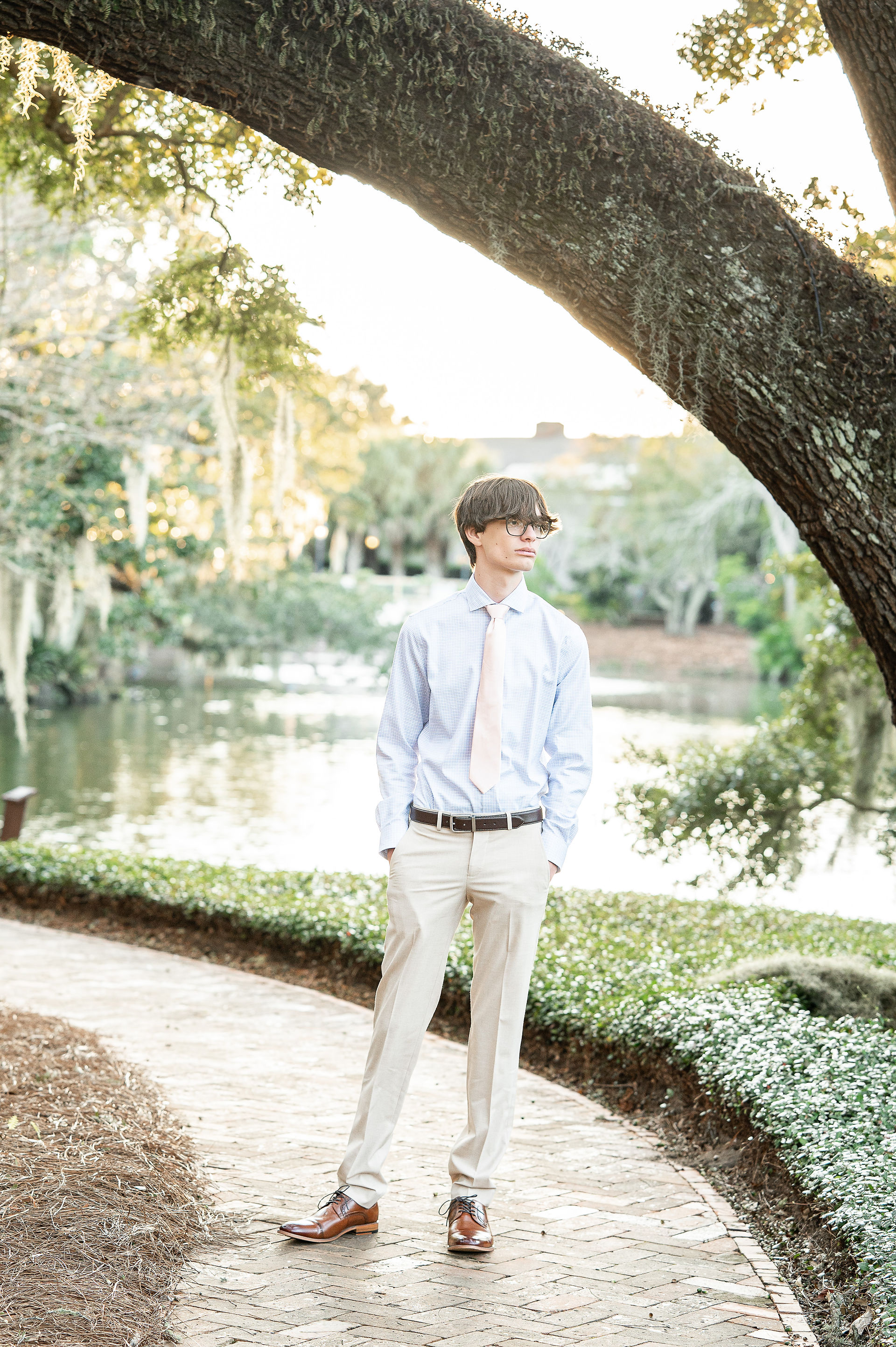 Senior portraits at the Grand Hotel in Fairhope Alabama for Daphne High School senior