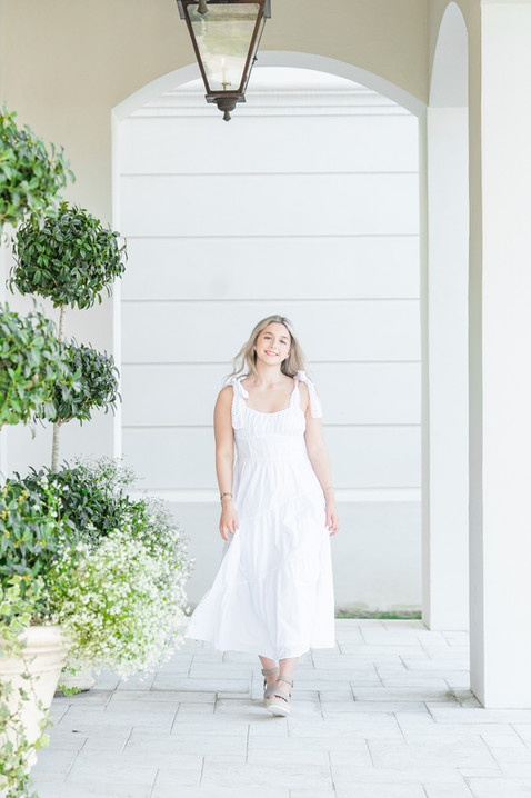 High school senior portrait of Ashley during a Fairhope senior photo session, featuring a confident Baldwin County Virtual School senior in a natural outdoor setting.