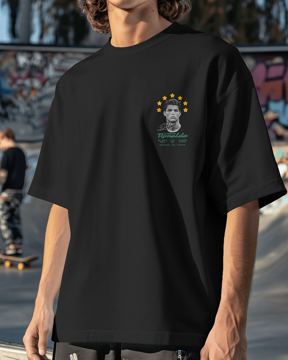Thumbnail: Crisiano Ronaldo Signed Premium Oversized T-shirt Black