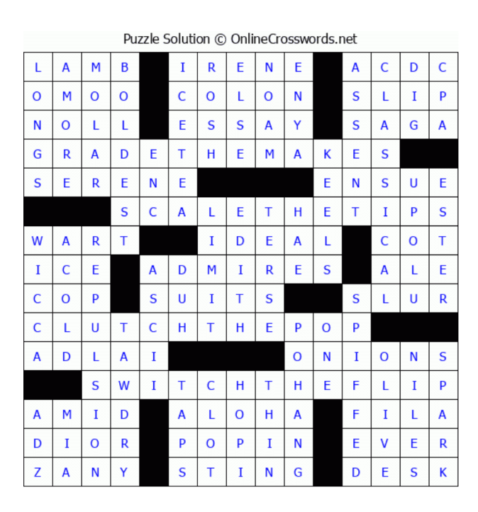 Crossword Solution