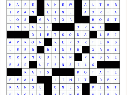Issue 114 Crossword Solution