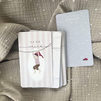 Affirmationskarten für Kinder mit liebevollen Illustrationen von Zwergen – positive Gedanken zur Stärkung von Selbstvertrauen im Familienalltag