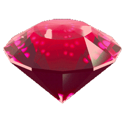 A rotating red gem