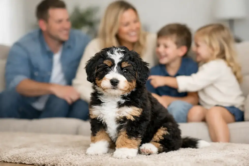 F1b Mini Bernedoodle Temperament Review for Families