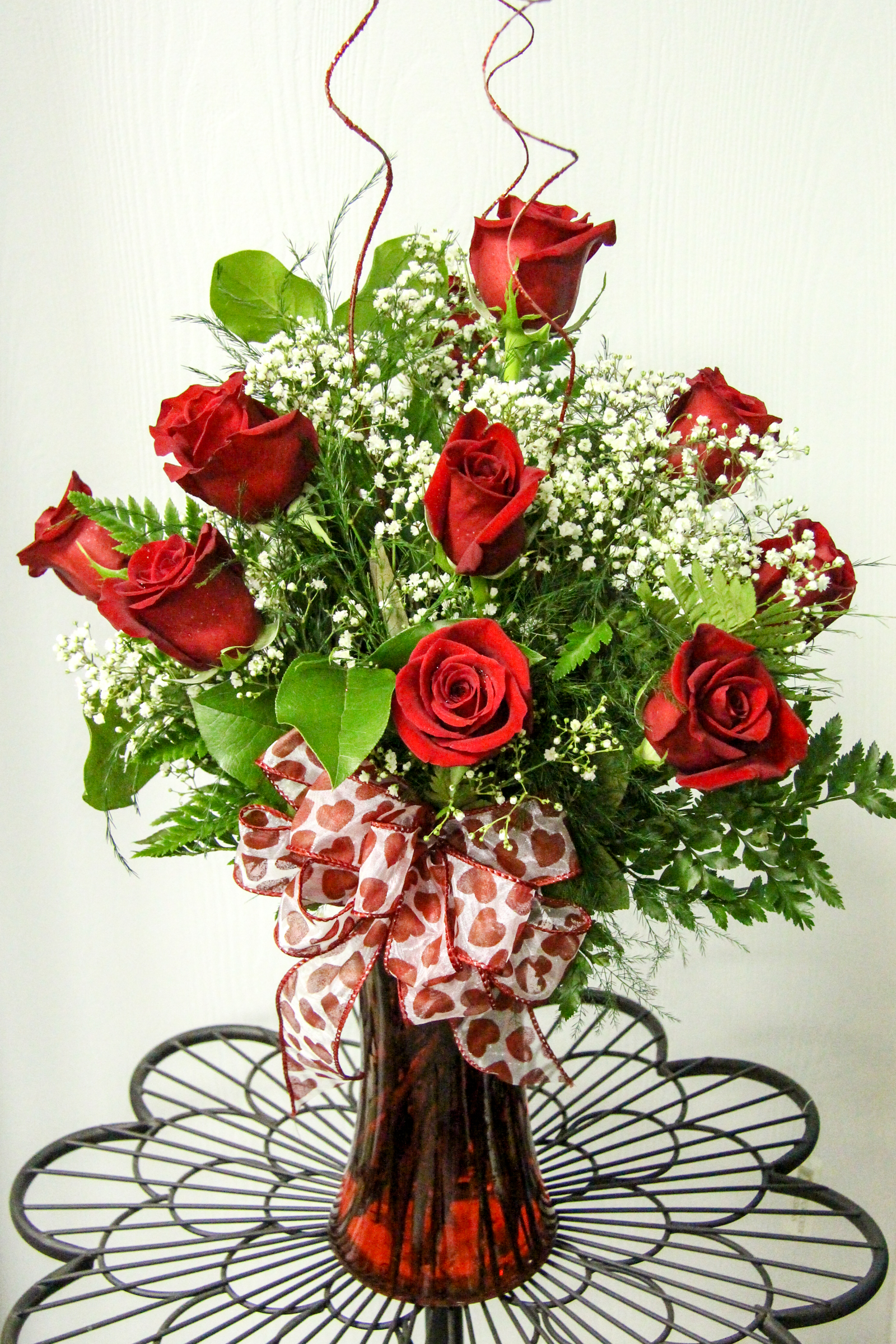 Dozen Red Roses Arranged