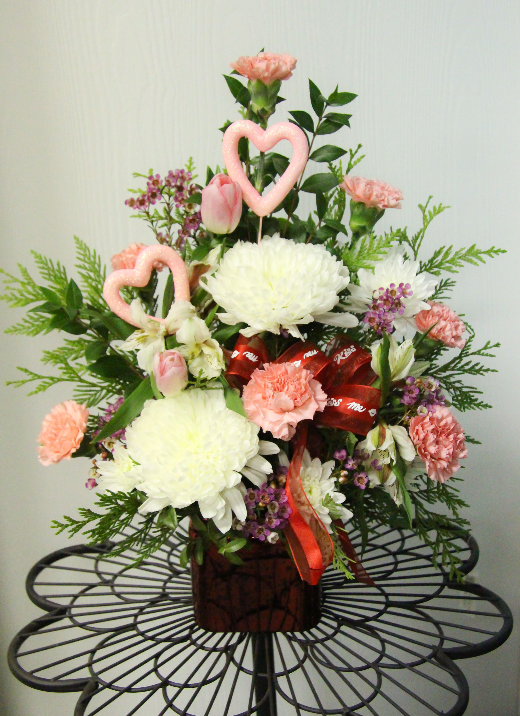 One Sided Valentines Arrangement