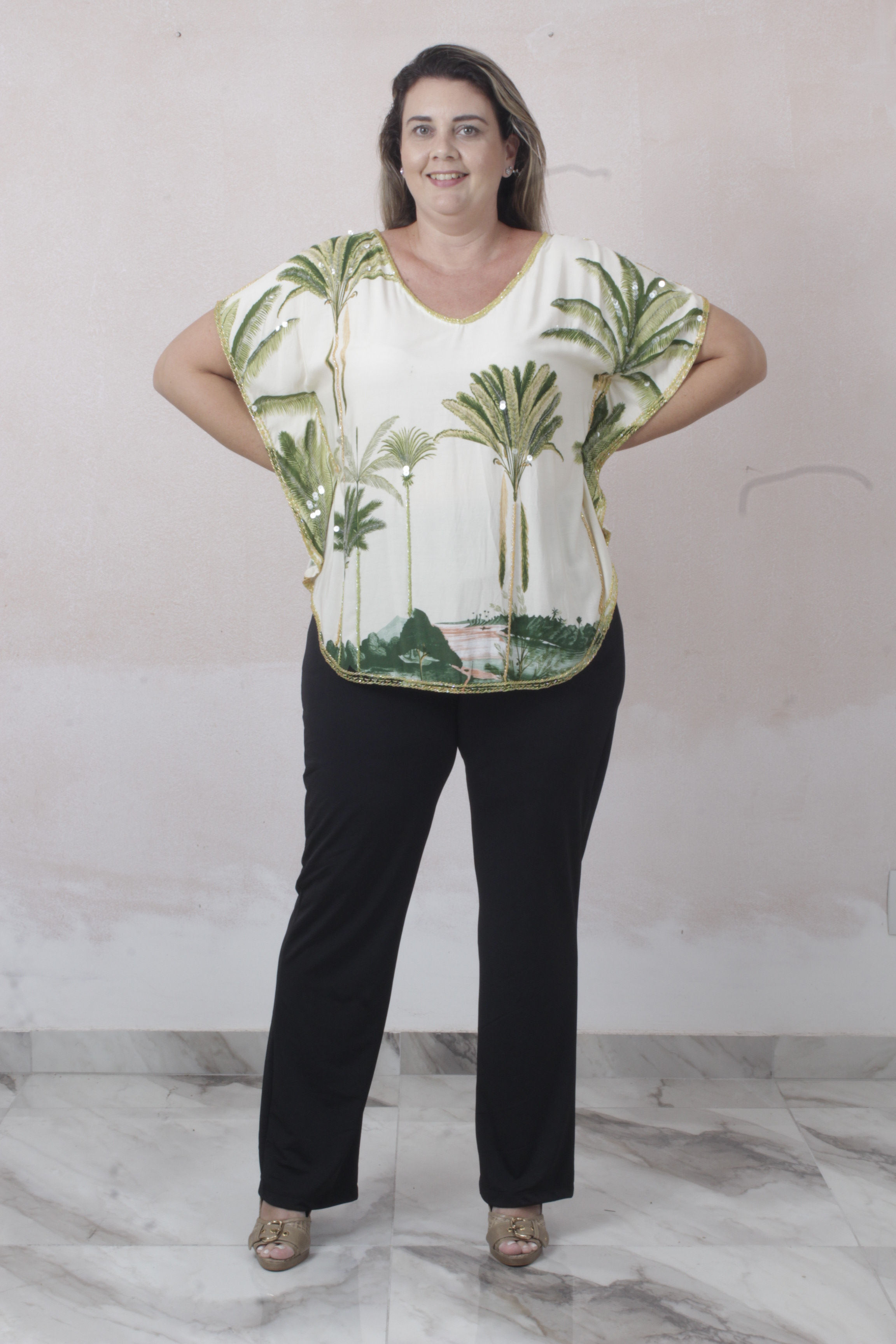Bata morcego estampada