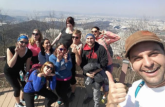 Teachers hiking Mudeungsan