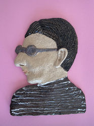 Keramikrelief, Tonplatte, Hilo Fuchs, Kunst aus Keramik, Tonkunst