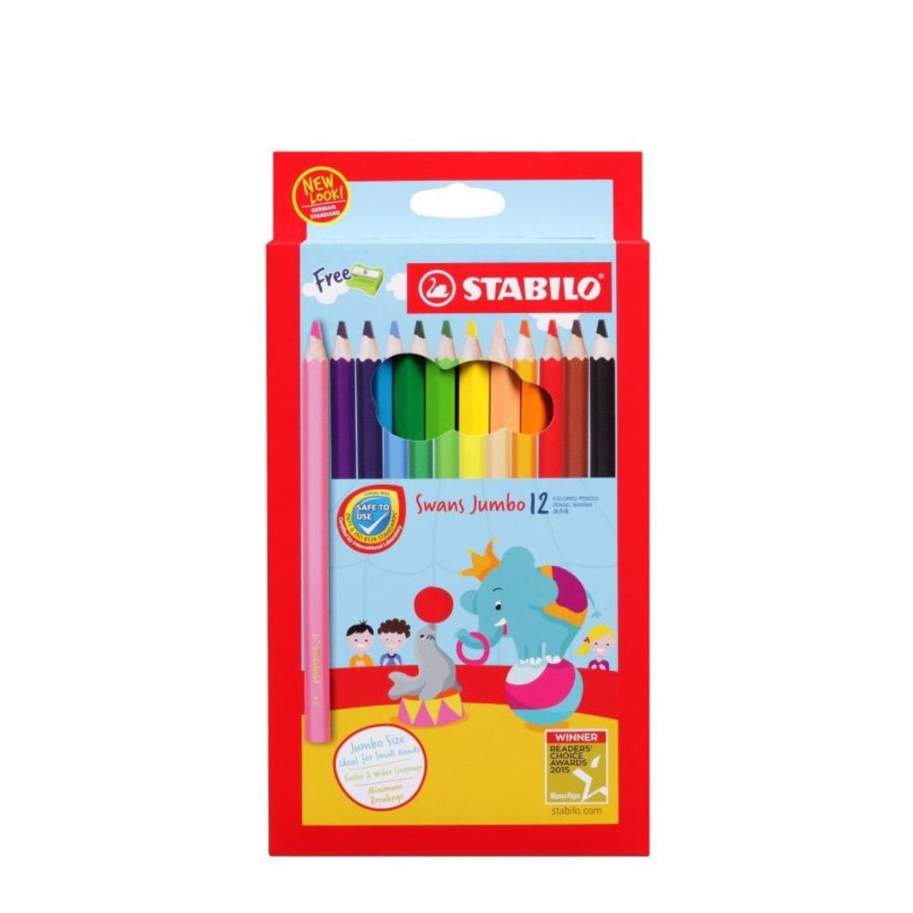STABILO SWANS JUMBO COLOR PENCIL 12'S F/L 1877J