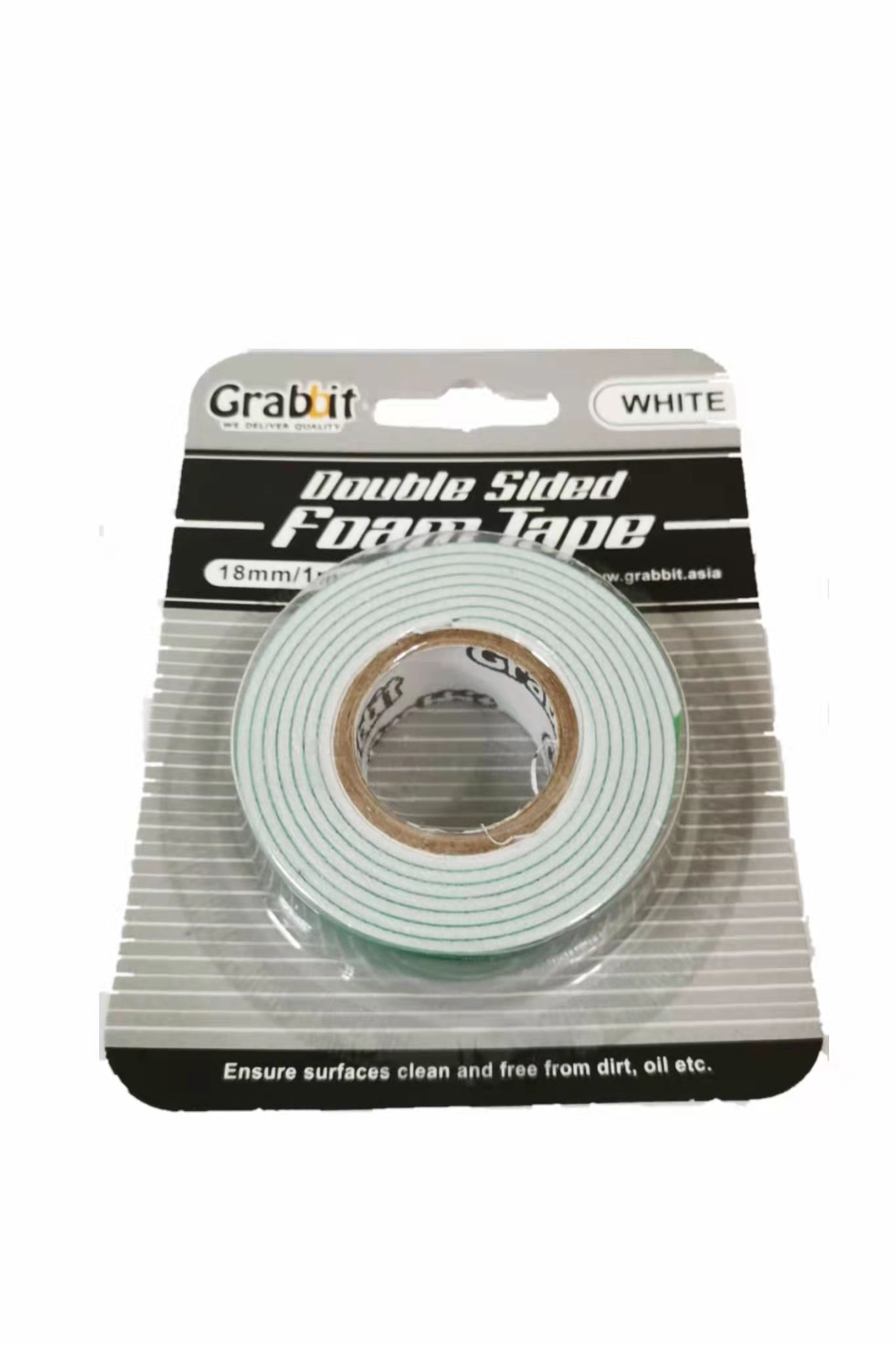 CP GRABBIT DOUBLE SIDED FOAM TAPE 18MM (WH) DS181F-WH