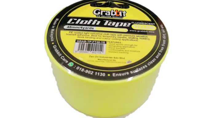 CP GRABBIT FLUORESCENT CLOTH TAPE 48MM YELLOW FT48-YE
