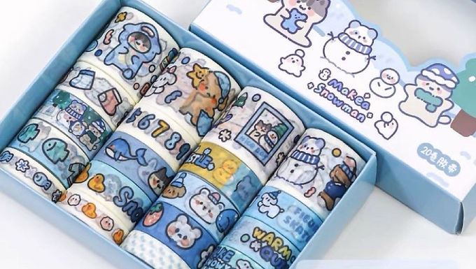 STICKER GIFT BOX 20'S - ANIMAL SKIING