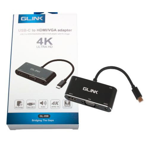 GLINK USB-C TO HDMI/VGA ADAPTER 4K ULTRA HD CB382
