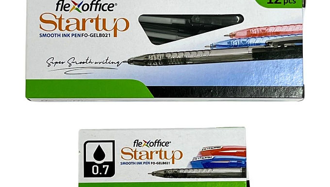 FLEXOFFICE START UP BALL PEN 0.7 BLACK 50011897 12'S/BOX
