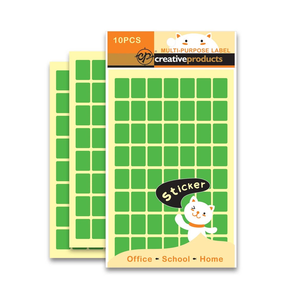 CP M/PURPOSE LABEL 10'S 16MMX22MM GN SCLS-07GN