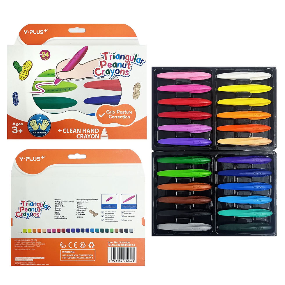 YPLUS TRIANGULAR PEANUT CRAYONS 24 COLOR CR220300
