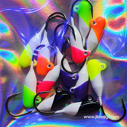Two Color Steelhead Tube Jigs (12 pack) Jibbs Jigs