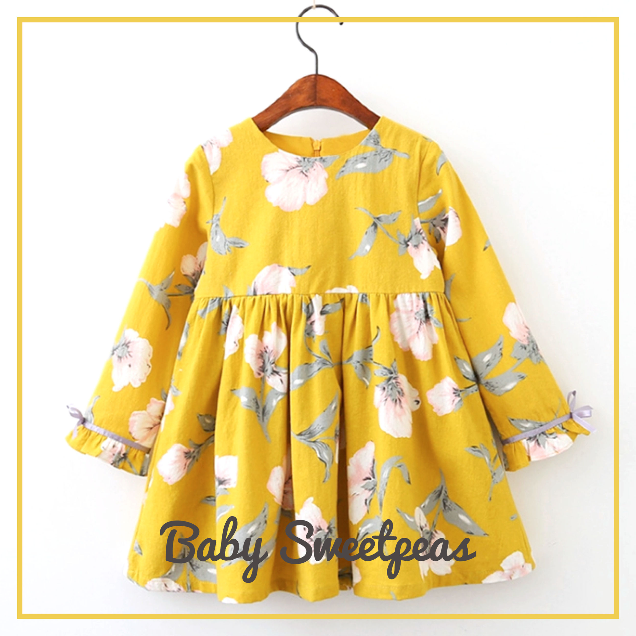 Yellow Autumn Flower Dress