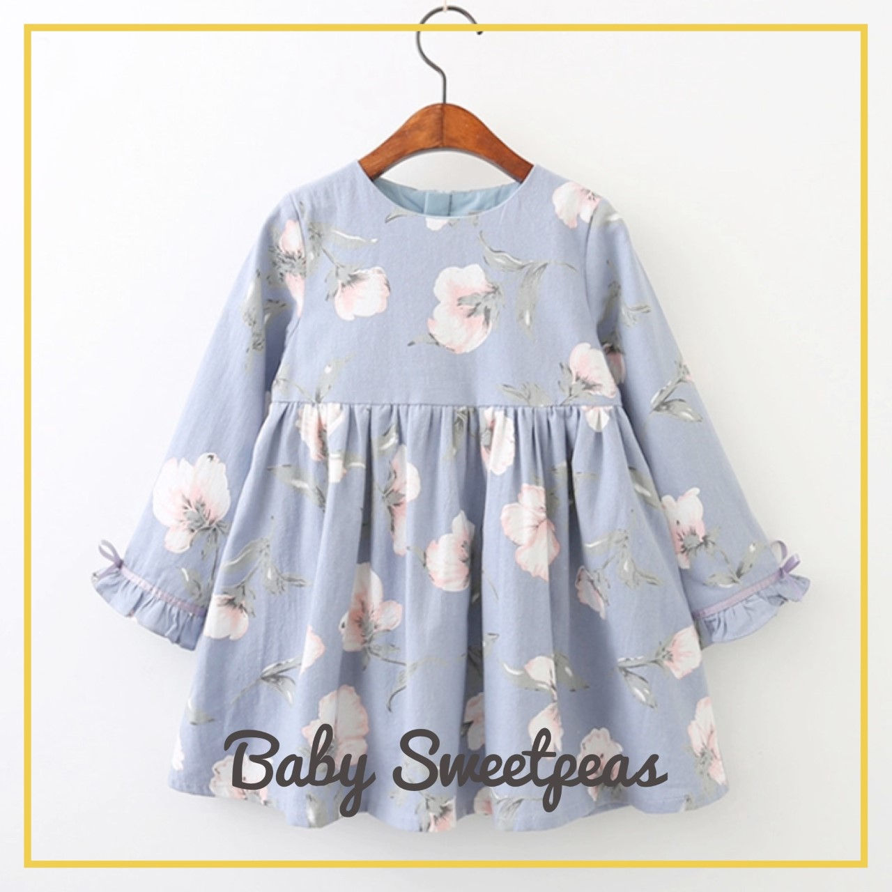 Blue Autumn Flower Dress