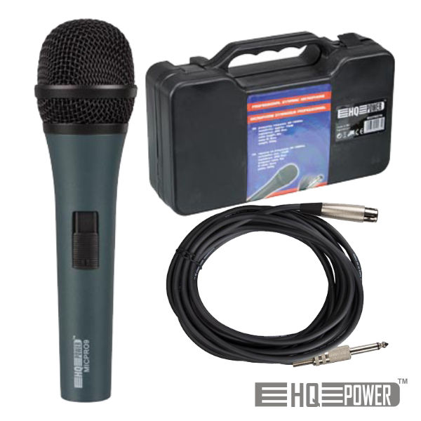 HQ Power Microfone Profisson. C/ Cabo 4,5m E Mala