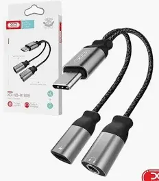 XO Adaptador USB-C Macho P/ 2x Jack 3.5mm