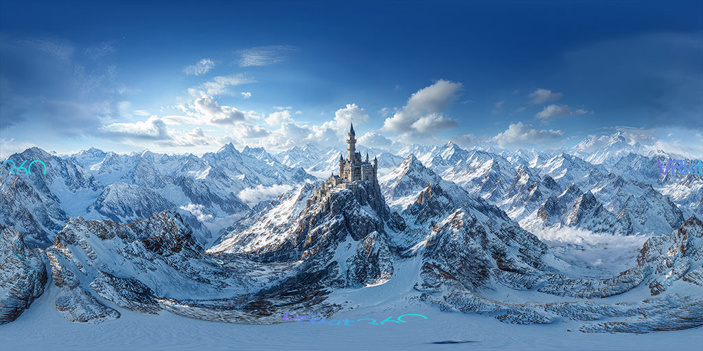 Castle on mountain 8K VR