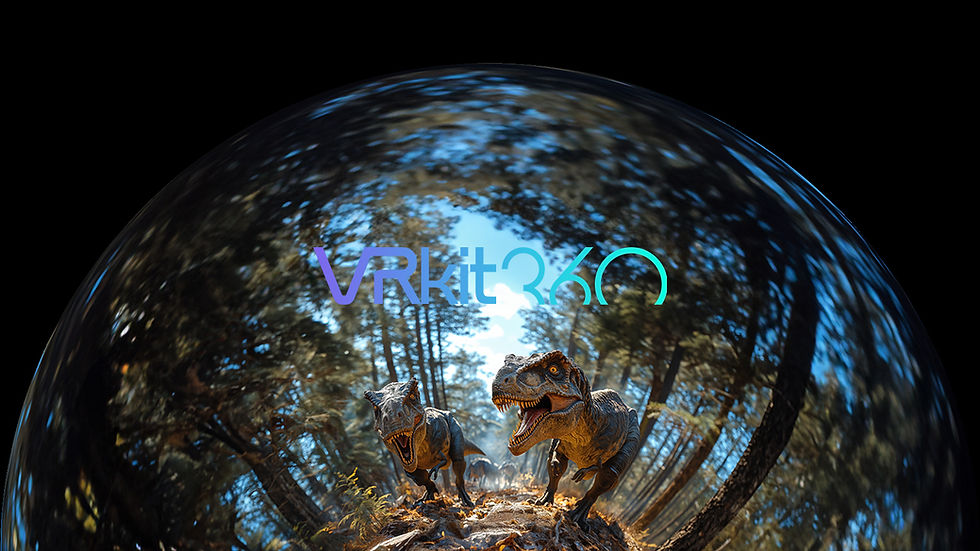 Dinosaurs in forest Spherical Mirror