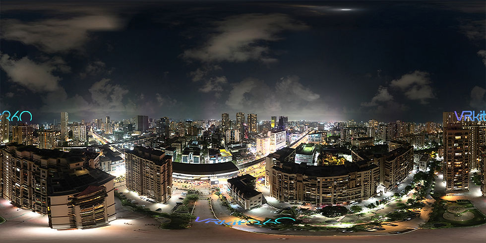 Late night Aerial view Mumbai 8K VR