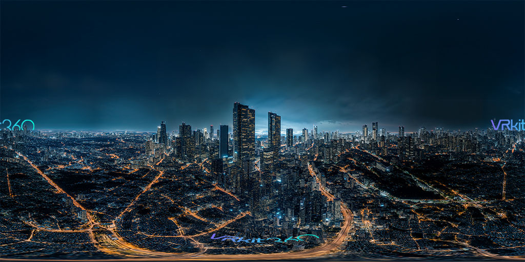 Night time city view v11 8K VR