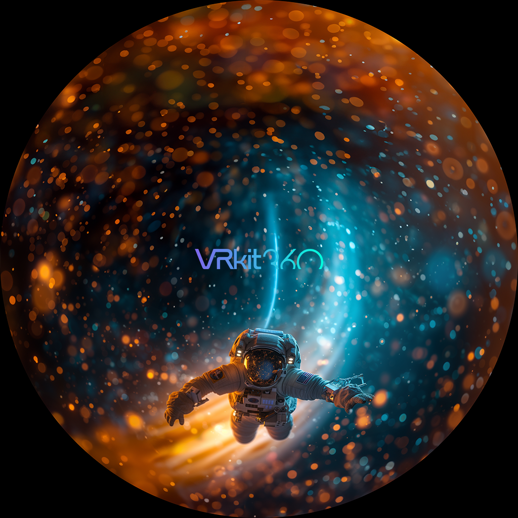 Astronaut floating in space v2 8K Fisheye