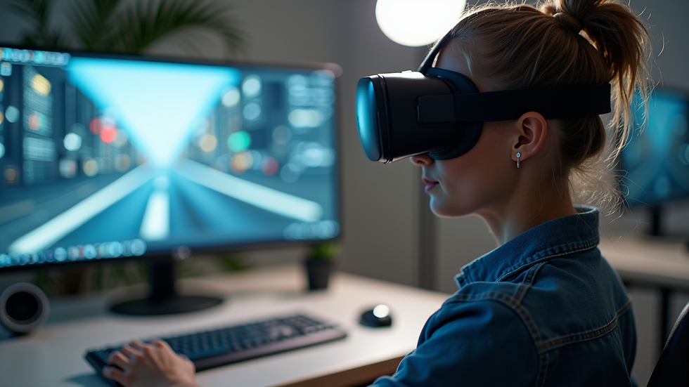Eye-level view of a virtual reality setup