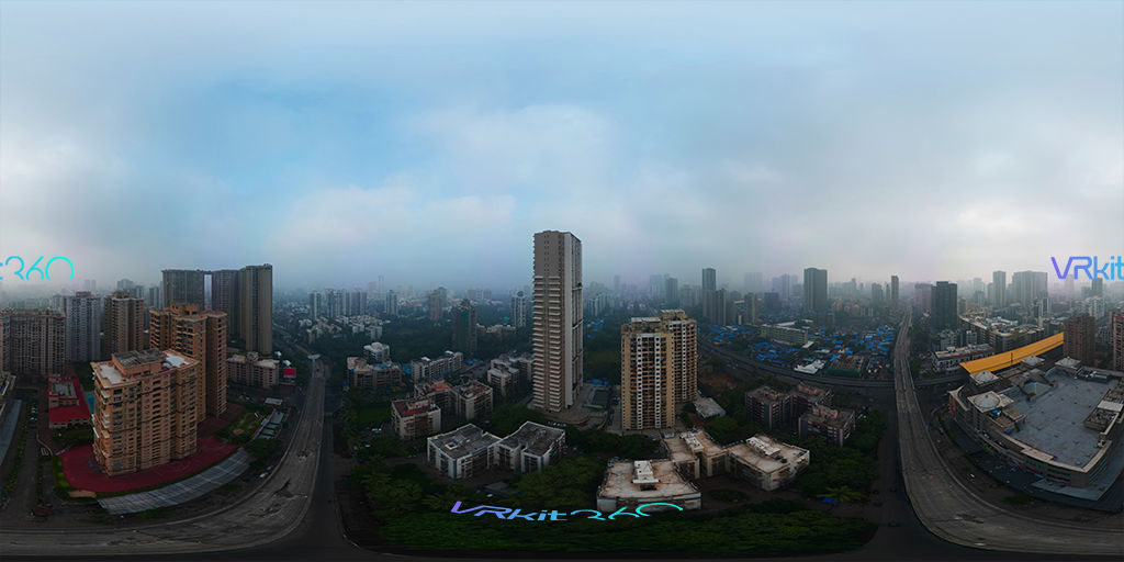 Mumbai Suburb Monsoon Aerial view VR 360 8K