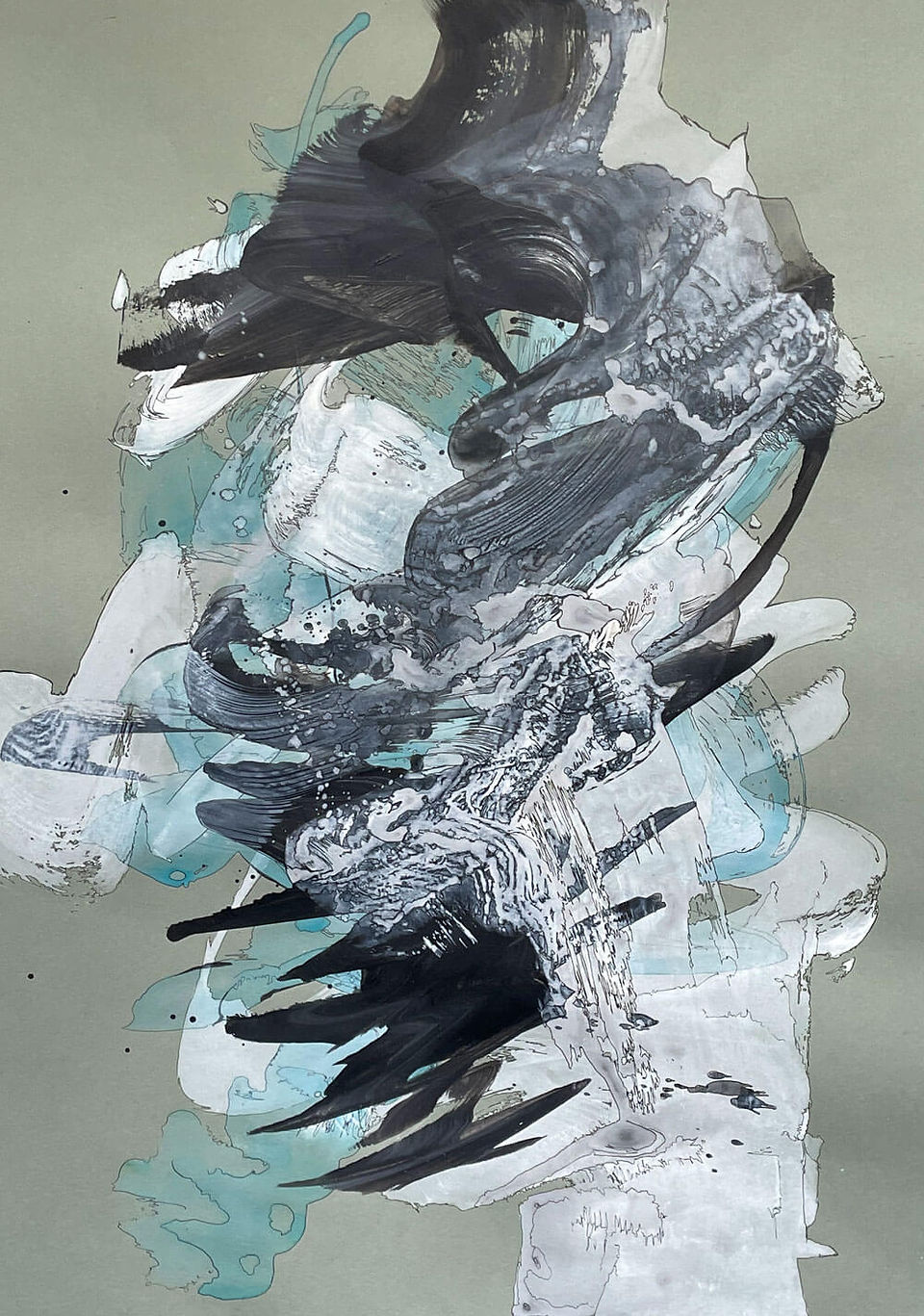 Flow 6 von Jeanette Bohn, Acryl und Fineliner